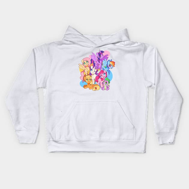 friendship through the ages Kids Hoodie by cocopudu